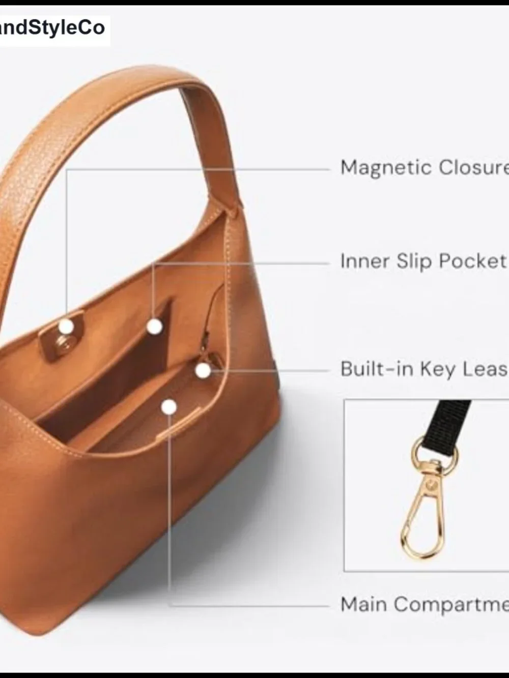 Small Slouchy Hobo Shoulder Bag Vegan Leather Everyday Purse